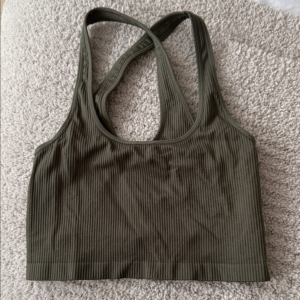 Spiritual Gangster Olive Green sports bra